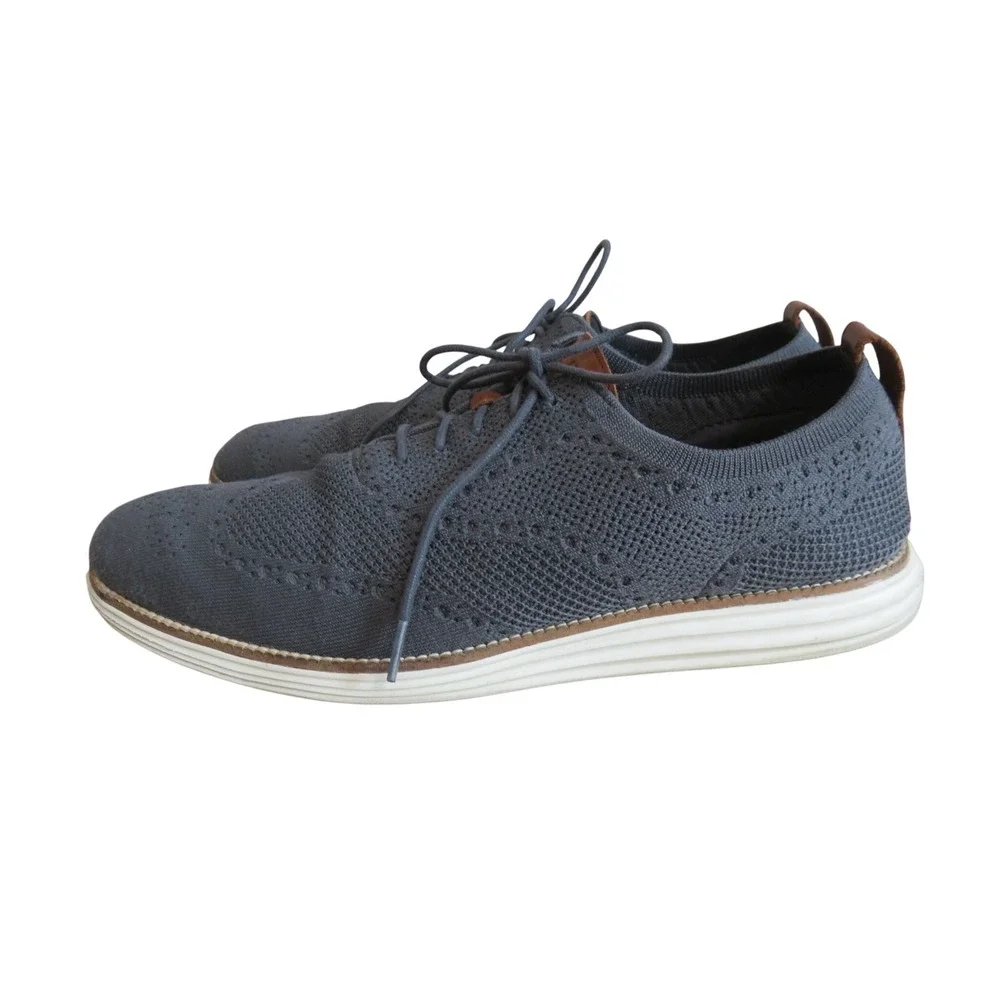 Cole Haan Original Grand Stitch Lite Gray Knit Oxford Lace Up Shoes Mens 13 M‎